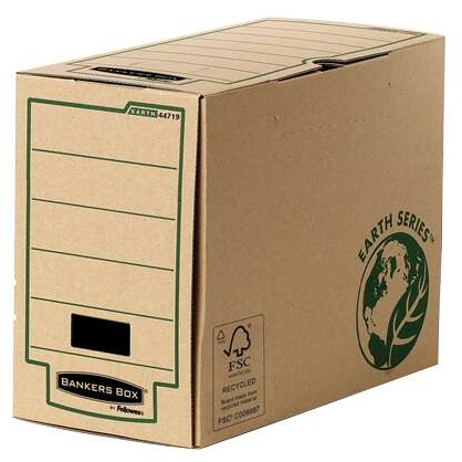 Fellowes Bankers Box Earth Caja de Archivo Definitivo Folio 150mm - Montaje Manual - Carton Reciclado Certificacion FSC - Color Marron