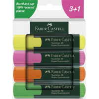 PACK 4 Marcadores fluorescentes Faber Castell Textliner 4 Colores