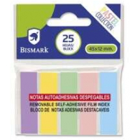 Bismark PACK 125 Indices Adhesivos 45mm x 12mm - Colores Pastel Surtidos