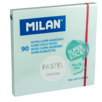 Milan Bloc 90 Notas Super Adhesivas - Removibles 76mm x 76mm - Azul Pastel