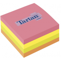 Tartan Cubo de 400 Notas Adhesivas Reposicionables - Colores Neon - 76x76mm - 100% PEFC - Colores Surtidos