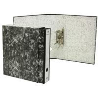 Bismark Archivador A-Z Jaspeado DOLIO con Funda - Lomo 75mm - Tarjetero - Ollao - Negro Jaspeado