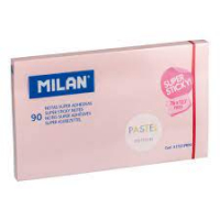 Milan Bloc 90 Notas Super Adhesivas - Removibles 76mm x 127mm - Rosa Pastel
