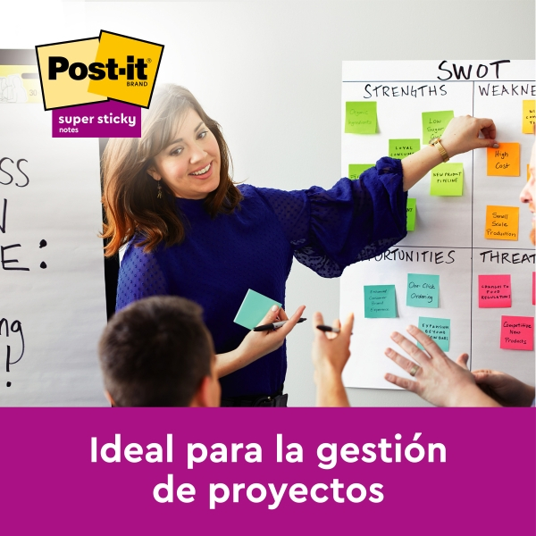 Imagen extra Post-It Super Sticky Bloc 45 Notas Adhesivas Reposicionables 76x76mm - Colores Surtidos