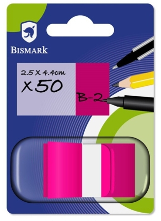 Bismark Dispensador con 50 Marcadores Reposicionables 44 x 25mm Rosa