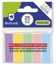 Bismark PACK 125 Indices Adhesivos 45mm x 12mm - Colores Pastel Surtidos