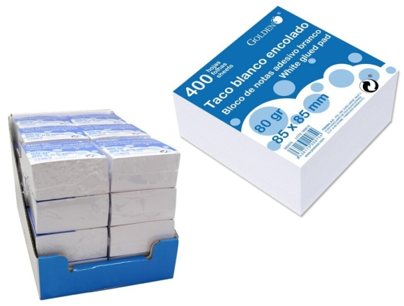 Bismark Taco Encolado de 400 Notas 85x85mm - Blanco