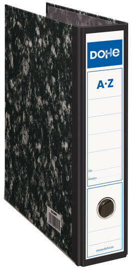 Dohe Archivador Jaspeado FOLIO - Lomo Ancho - Cantoneras - Negro Jaspeado
