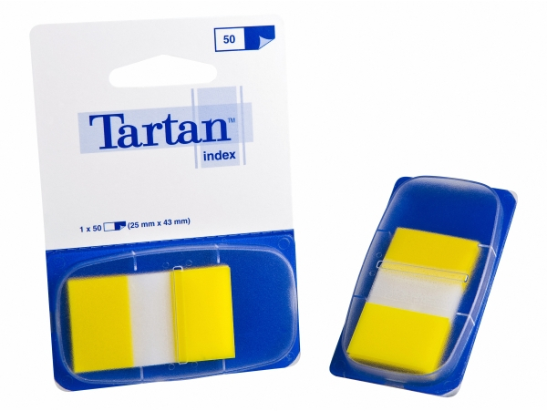 Tartan PACK 12 Dispensadores de 50 Marcadores Reposicionables - 25x43mm - Amarillo