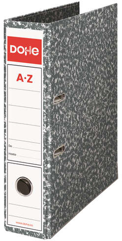 Dohe Archivador Jaspeado A4 - Lomo 70mm - Cantoneras Metalicas - Ollao y Rado Gris Japeado