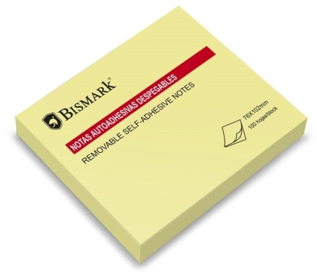 Bismark Bloc 100 Notas Adhesivas 76x102mm - Amarillo