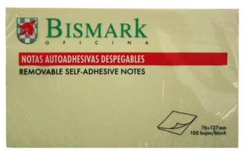 Bismark Bloc 100 Notas Adhesivas 76x127mm - Amarillo
