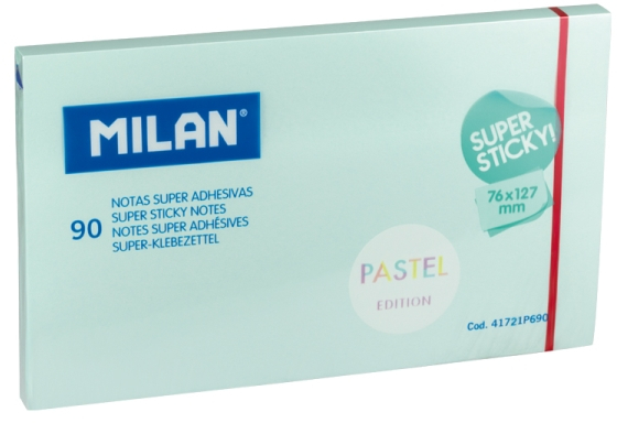 Milan PACK 90 Notas Super Adhesivas - 76x127mm - Azul Pastel