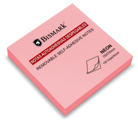 Bismark Bloc 100 Notas Adhesivas 76x76mm - Rosa Neon