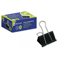 PACK 12 Pinzas Metalicas 51mm Abatibles Negro. Bismark