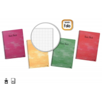 Golden PACK 10 Cuadernos Espiral 80 Hojas 60gr Cuadricula - FOLIO - Tapa Normal Plastificada - Colores Surtidos