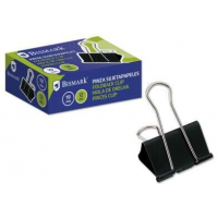 PACK 12 Pinzas Metalicas 19mm Abatibles. Bismark 