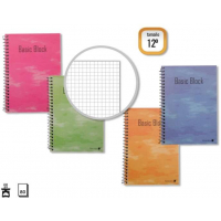 Cuaderno ECONOMICO Espiral 12º Doceavo Natural (85x125mm) 80 Hojas 60gr Cuadricula Tapa Normal Plastificada