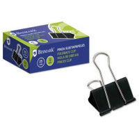 PACK 12 Pinzas Metalicas 25mm Abatibles Negro. Bismark 