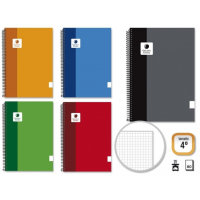 Cuaderno 4º Cuarto 80 Hojas 90grs Cuadricula - Tapa Forrada