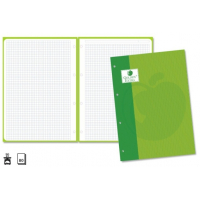Recambio de 80 Hojas A4 de 90gr Cuadricula 4x4 con 4 Taladros. Verde