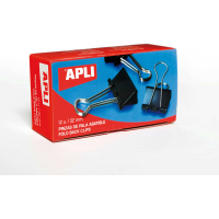 PACK 12 Pinzas Abatibles 32mm APLI Negro