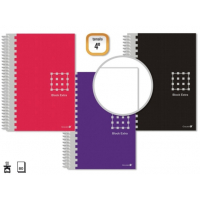Cuaderno ECONOMICO Espiral 4º Cuarto 80 Hojas 60grs Liso - Tapa Extradura - Colores Surtidos
