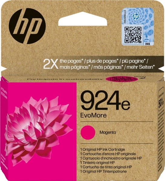 HP 924e XL Magenta Tinta Original 4K0U8NE