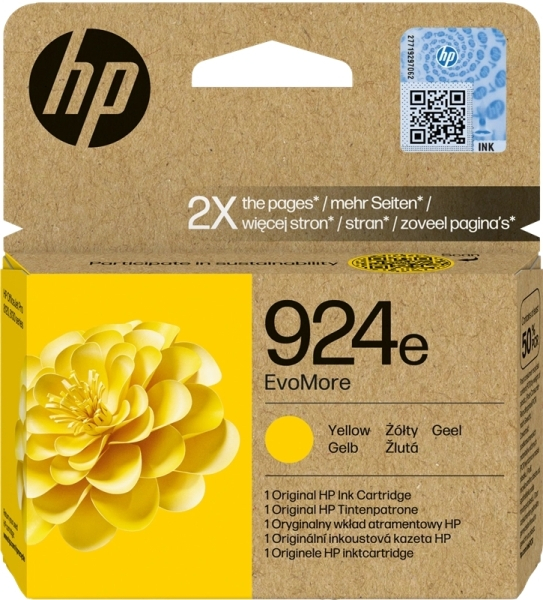 HP 924e XL Amarillo Tinta Original 4K0U9NE