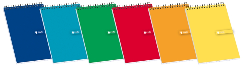 Enri Cuaderno Espiral Tapa Blanda 8º Octavo Apaisado-Vertical 4x4 80 Hojas - Colores Surtidos