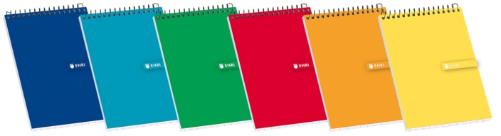 Enri Cuaderno Espiral Tapa Blanda 16º Dieciseisavo Apaisado-Vertical 4x4 80 Hojas - Colores Surtidos