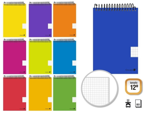 Cuaderno ECONOMICO Espiral Apaisado 80 Hojas 60grs Cuadricula 4x4 - 12º Doceavo
