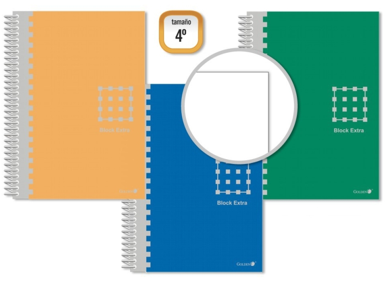 Imagen extra Cuaderno ECONOMICO Espiral 4º Cuarto 80 Hojas 60grs Liso - Tapa Extradura - Colores Surtidos
