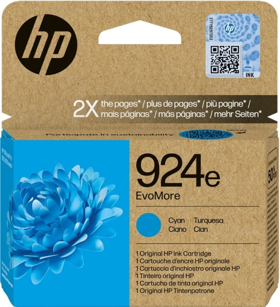 HP 924e XL Cian Tinta Original 4K0U7NE