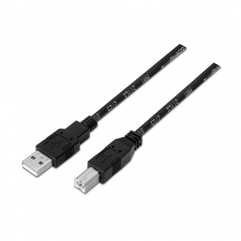 Aisens Cable USB 2.0 Impresora - USB-A Macho a USB-B Macho - 1.8m - Negro