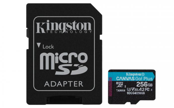 Tarjeta memoria Kingston MicroSDXC 256GB Clase 10 100MB/s Canvas Select Plus + Adaptador SD