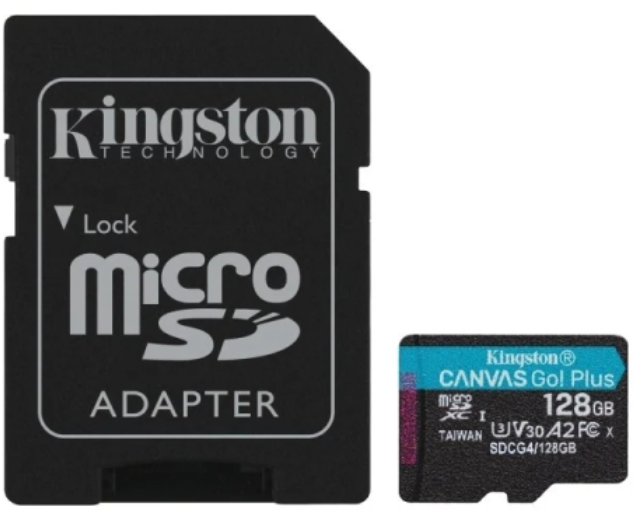 Kingston MicroSDXC 128GB UHS-I U3 V30 Clase 10 200MB/s con adaptador SD