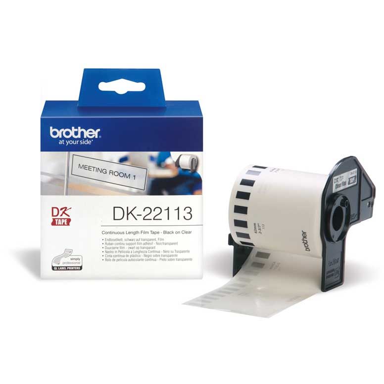 BROTHER DK22113 CINTA CONTINUA PLÁSTICA TRANSP 62mm x 15.24 metros