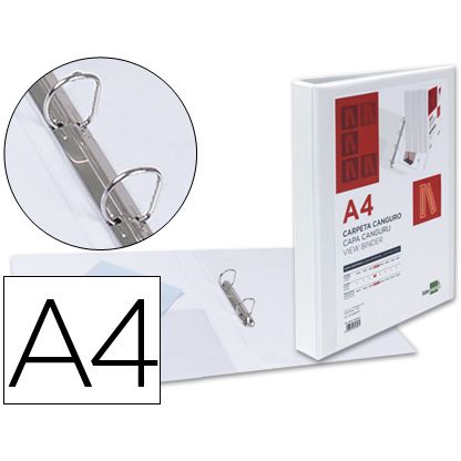 CARPETA CANGURO 2 ANILLAS, 16MM A4 BLANCA PERSONALIZABLE