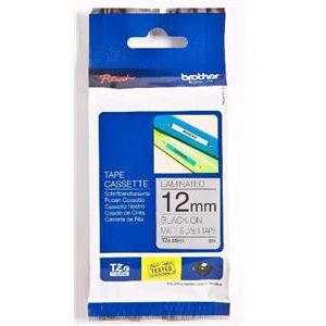 BROTHER P-TOUCH 12MM PLATA/NEG LAMINADA 12mX8m MATE (TZeM931)