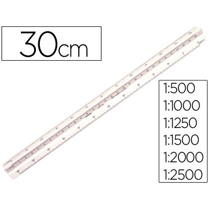 Escalimetro Faber Castell 153-C de 30cm ESCALA 1:500-1000-1250-1500-2000-2500