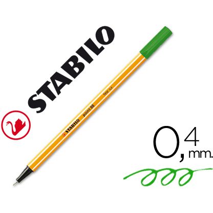 Rotulador Stabilo Point 88 VERDE MANZANA Ref.33 Punta fina de fibra 0,4mm