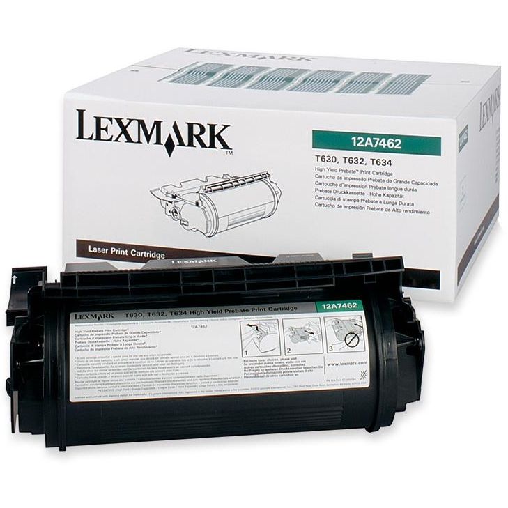 Lexmark T630 T632 T634 X630 X632 Original Negro Toner 12A7462