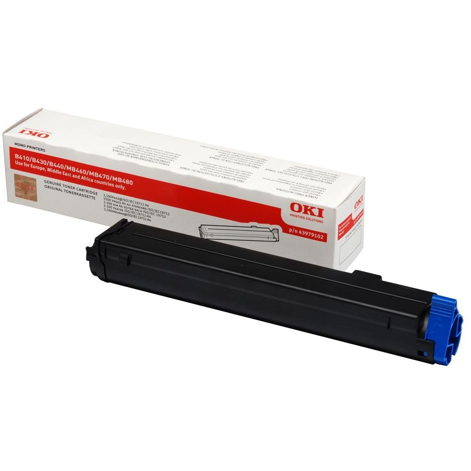 OKI 43979102 Original Negro Toner B410 B430 B440 MB460L MB470L MB480L