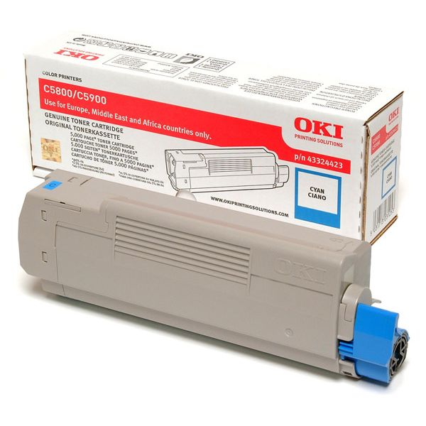 Oki 43324423 Original Cyan Toner C5800 C5900 C5550