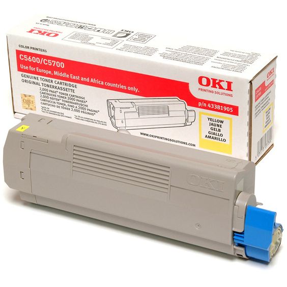 Oki 43381905 Original Amarillo Toner C5600 C5700