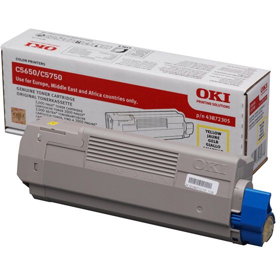 Oki C5650 C5750 Original Amarillo Toner 43872305 