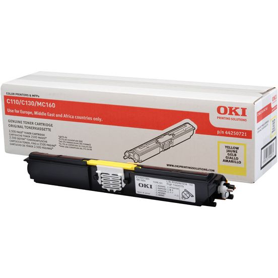 Oki 44250721 Original Amarillo ALTA CAPACIDAD Toner C110 C130
