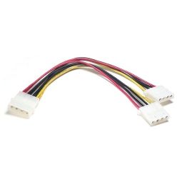 Cable Alimentación Interno PC Duplicador Molex 5.25 Macho a 2x Molex 5.25 Hembra