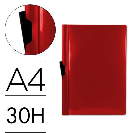 Dossier con clip A4 para 30 Hojas. Rojo